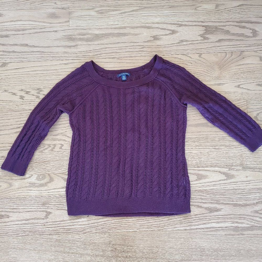 American Eagle Outfitters Wine Red Midweight Sweater XS VGUC Boatneck